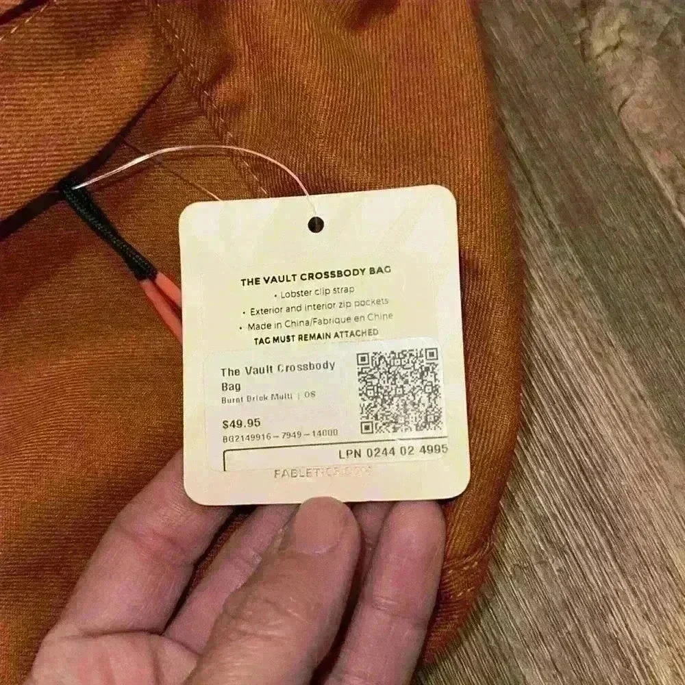 Fabletics‎ Vault Crossbody Bag in Burnt Brick Multi Color NWT